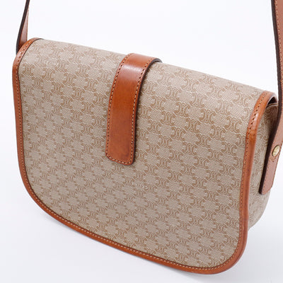 CELINE トリオンフ ショルダーバッグ ベージュ/ブラウン PVC Leather
