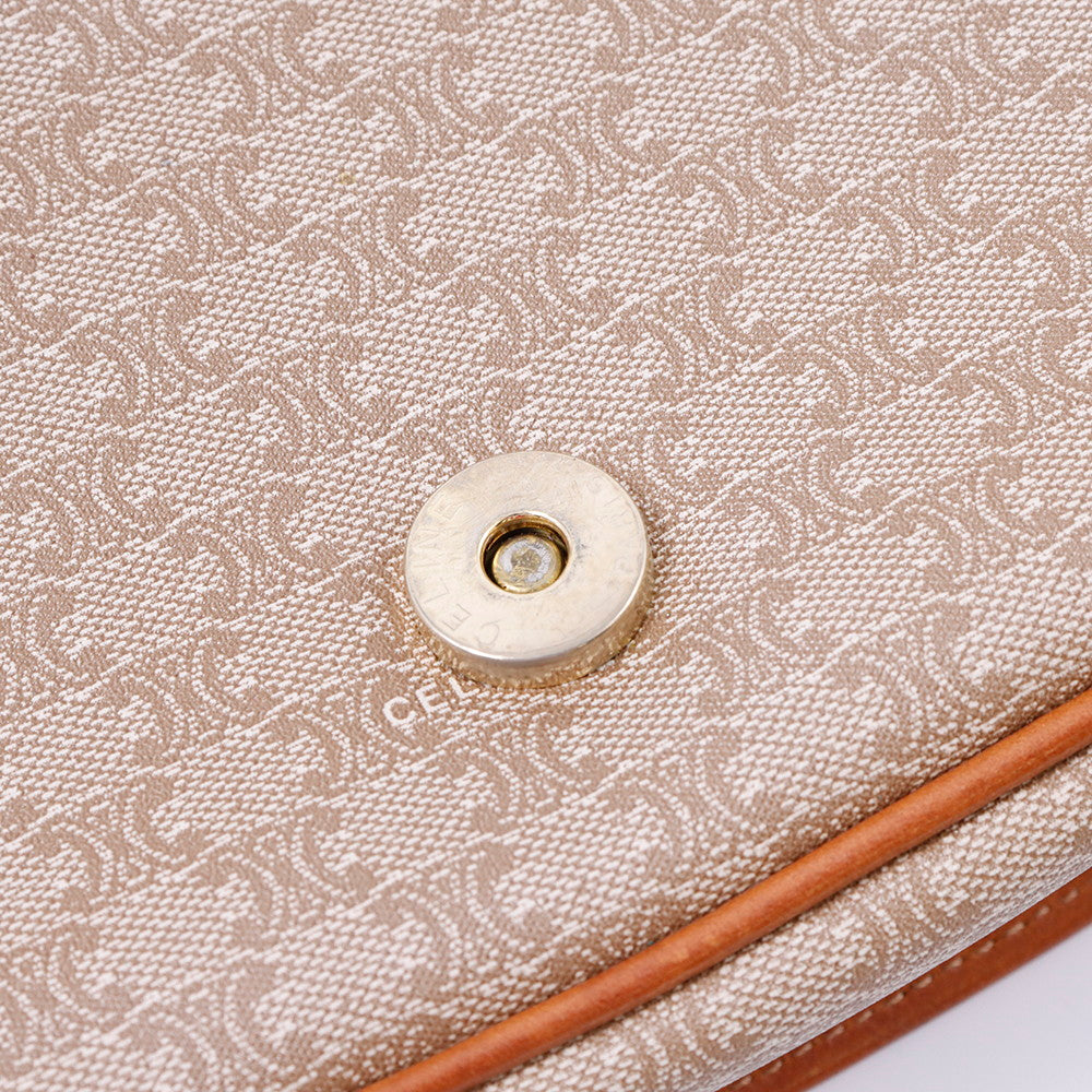 CELINE トリオンフ ショルダーバッグ ベージュ/ブラウン PVC Leather