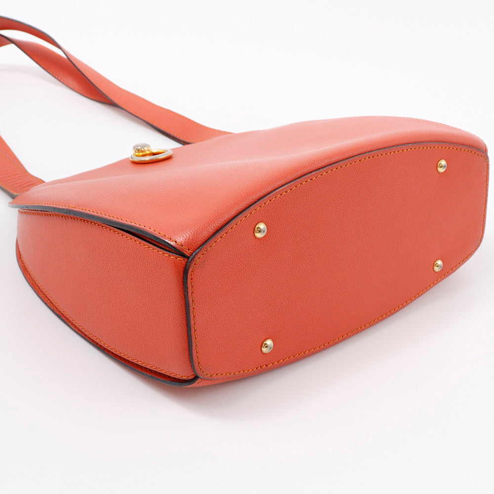 CELINE ショルダーバッグ オレンジ Leather