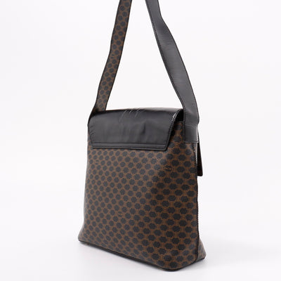 CELINE マカダム ショルダーバッグ ブラウン/黒 PVC Leather