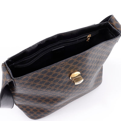 CELINE マカダム ショルダーバッグ ブラウン/黒 PVC Leather