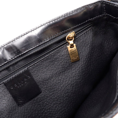 CELINE マカダム ショルダーバッグ ブラウン/黒 PVC Leather