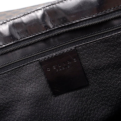 CELINE マカダム ショルダーバッグ ブラウン/黒 PVC Leather