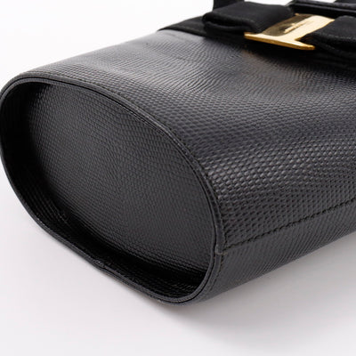 Ferragamo ヴァラリボン ハンドバッグ 黒 Leather