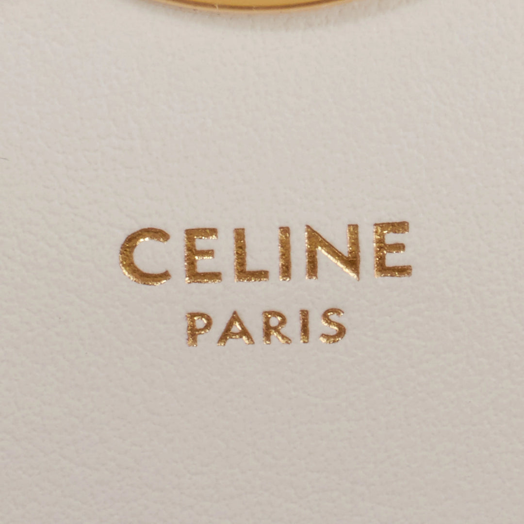 CELINE/セリーヌ】トリオンフ ゴールド金具 ショルダーバッグ ホワイト CELINE/セリーヌ】トリオンフ ゴールド金具 ショルダーバッグ ホワイト