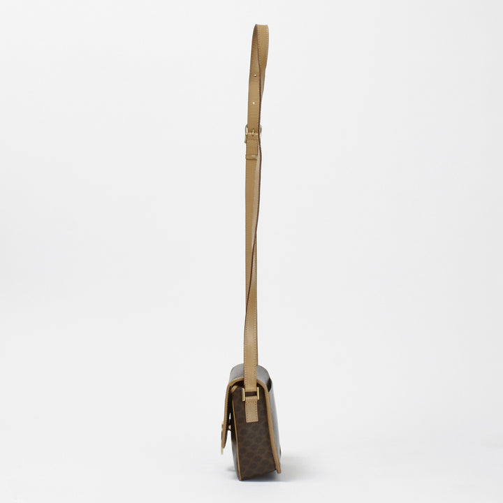 CELINE/セリーヌ】マカダム柄 サークルロゴ シングルフラップ