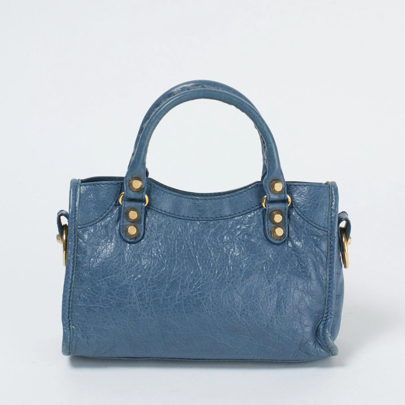 BALENCIAGA バレンシアガ レザー 2way ハンドバッグ ブルー BALENCIAGA バレンシアガ レザー 2way ハンドバッグ ブルー