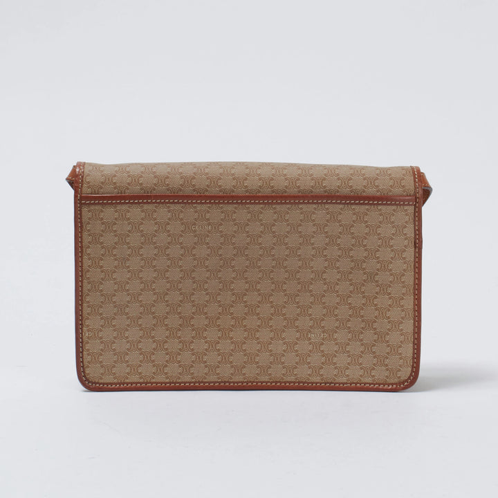 CELINE/セリーヌ】ベージュマカダム フラップショルダーバッグ / 斜