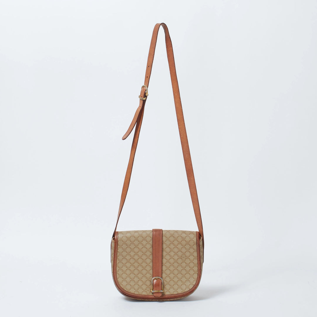 CELINE/セリーヌ】マカダム柄 PVC/レザー ベルト フルフラップ