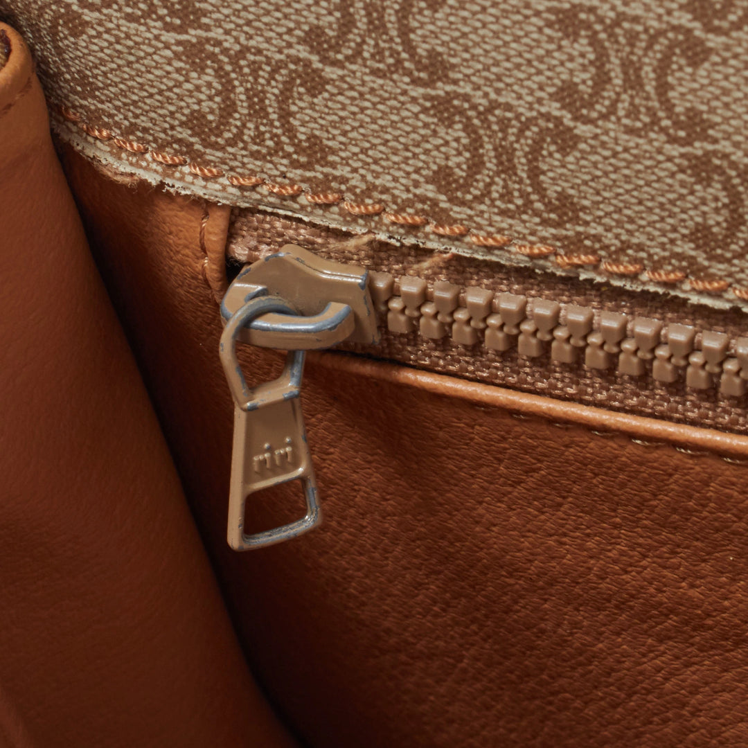 CELINE/セリーヌ】マカダム柄 PVC/レザー ベルト フルフラップ