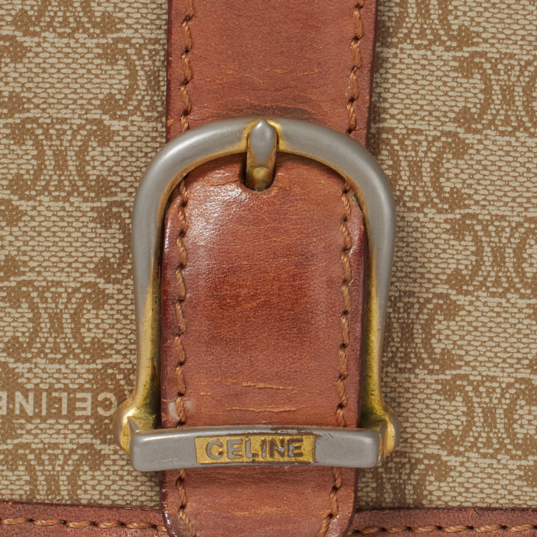 CELINE/セリーヌ】マカダム柄 PVC/レザー ベルト フルフラップ