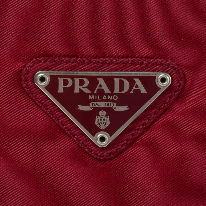 PRADA/プラダ】ナイロン 三角プレート トートバッグ レッド系 PRADA/プラダ】ナイロン 三角プレート トートバッグ レッド系