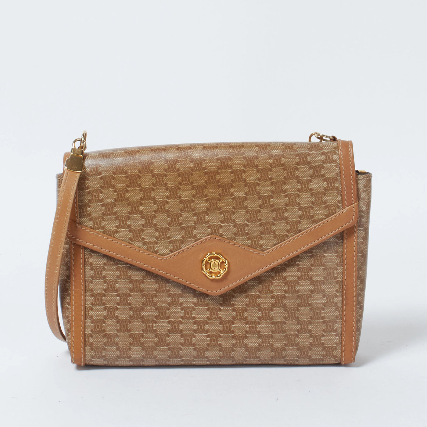 CELINE/セリーヌ】ベージュマカダム PVC/レザー トリオンフ CELINE/セリーヌ】ベージュマカダム PVC/レザー トリオンフ