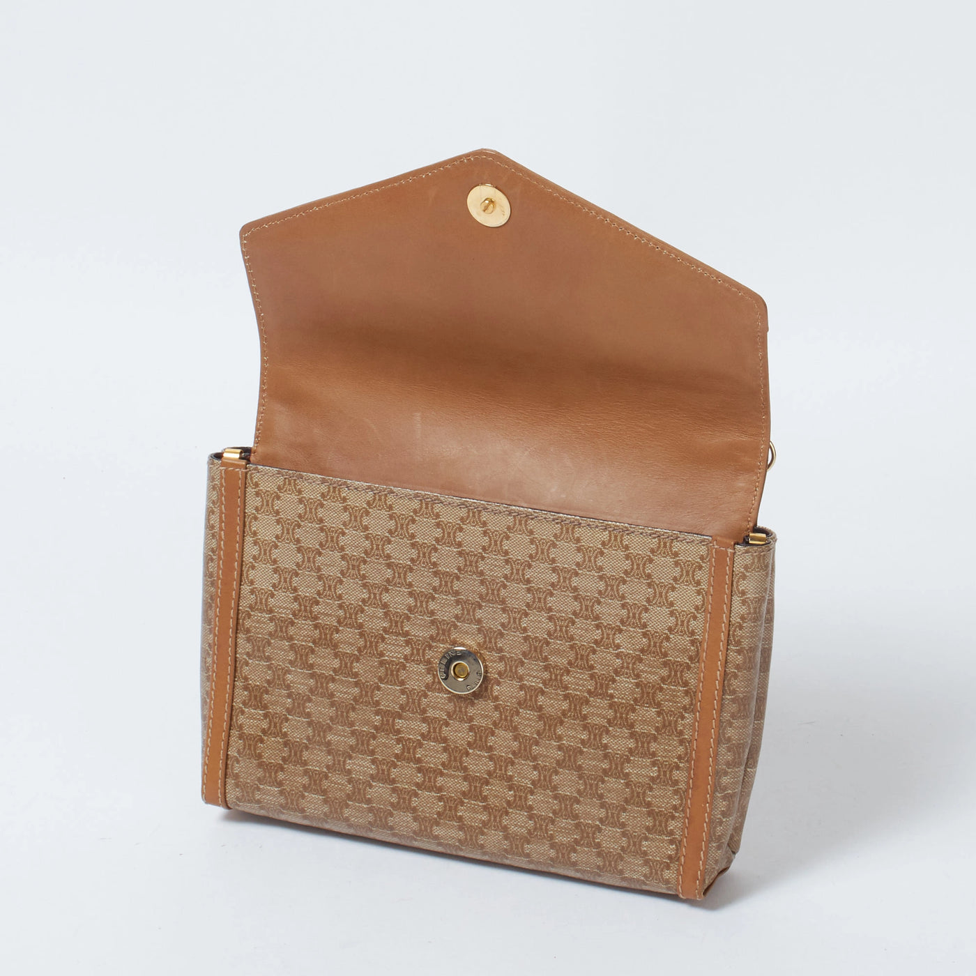 CELINE/セリーヌ】ベージュマカダム PVC/レザー トリオンフ CELINE/セリーヌ】ベージュマカダム PVC/レザー トリオンフ