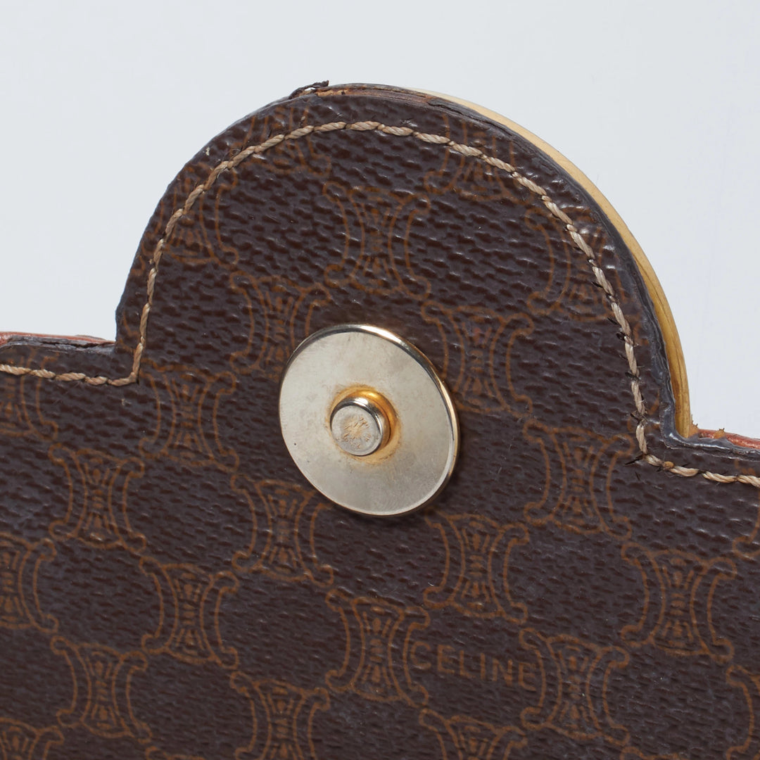 CELINE/セリーヌ】マカダム柄 PVC/レザー サークルロゴ フラップ