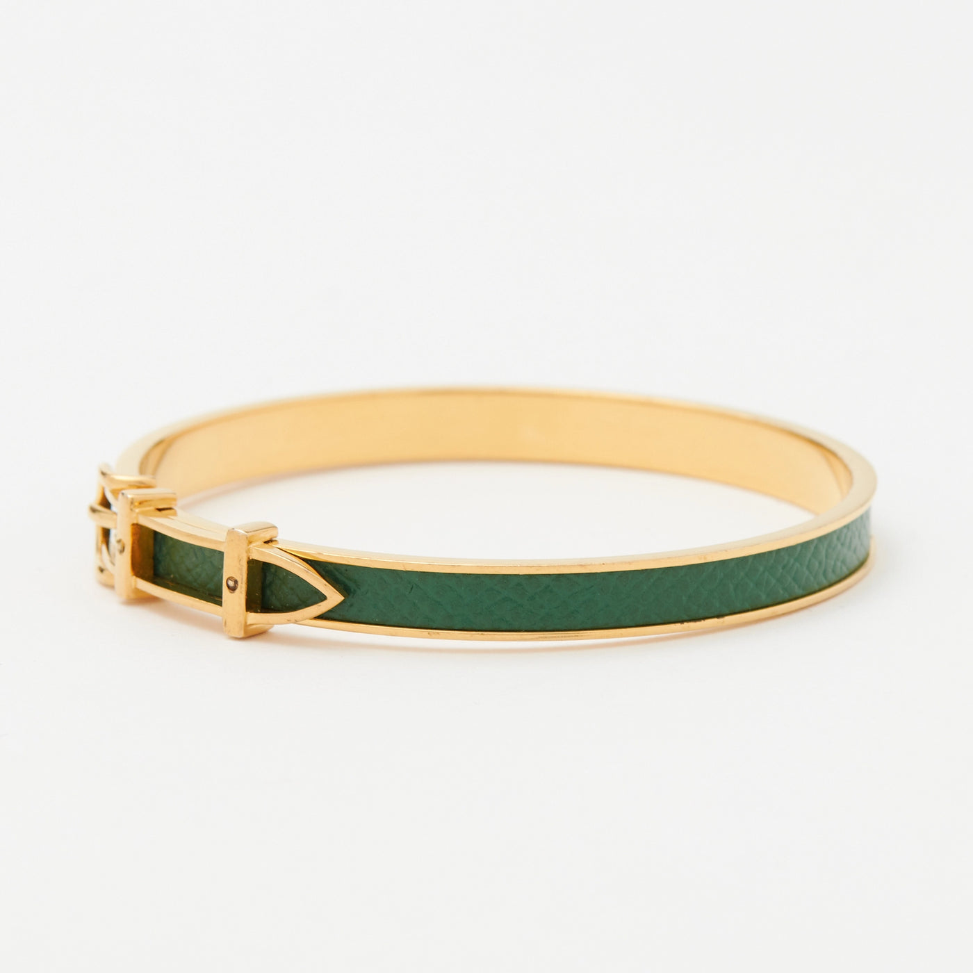 HERMES/エルメス】ベルトモチーフ ヴィンテージ バングル グリーン HERMES/エルメス】ベルトモチーフ ヴィンテージ バングル グリーン
