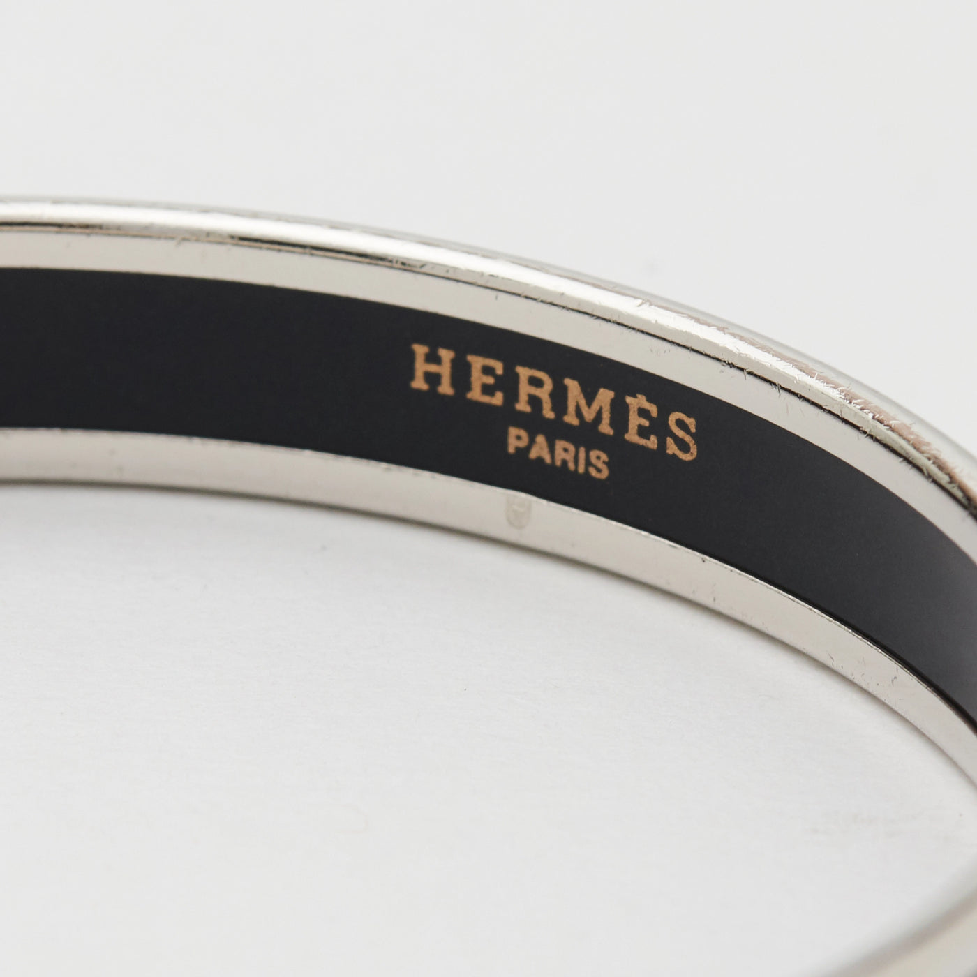 HERMES/エルメス】エマイユ 七宝焼き バングル シルバー×ブラック HERMES/エルメス】エマイユ 七宝焼き バングル シルバー×ブラック