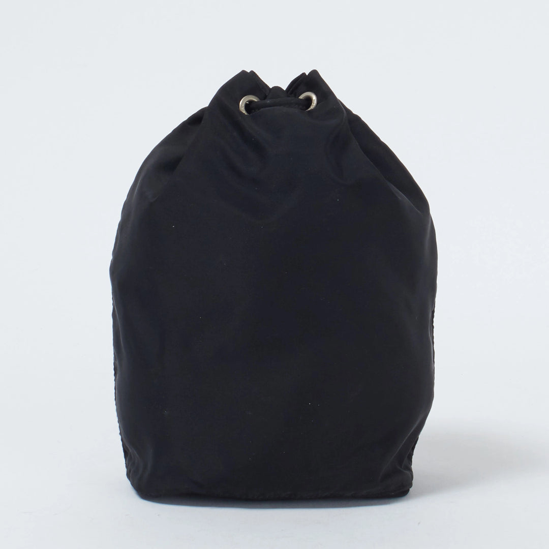 PRADA ビーズ装飾 ブラック巾着バッグ wine-king_2889900000062919 PRADA ビーズ装飾 ブラック巾着バッグ wine-king_2889900000062919