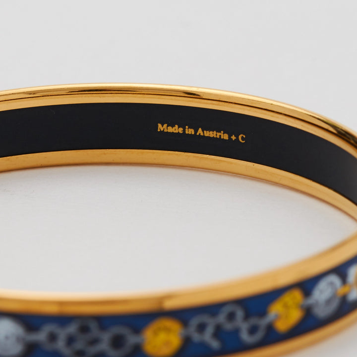 HERMES/エルメス】エマイユ 七宝焼き バングル ゴールド×ブルー 箱付き HERMES/エルメス】エマイユ 七宝焼き バングル ゴールド×ブルー 箱付き