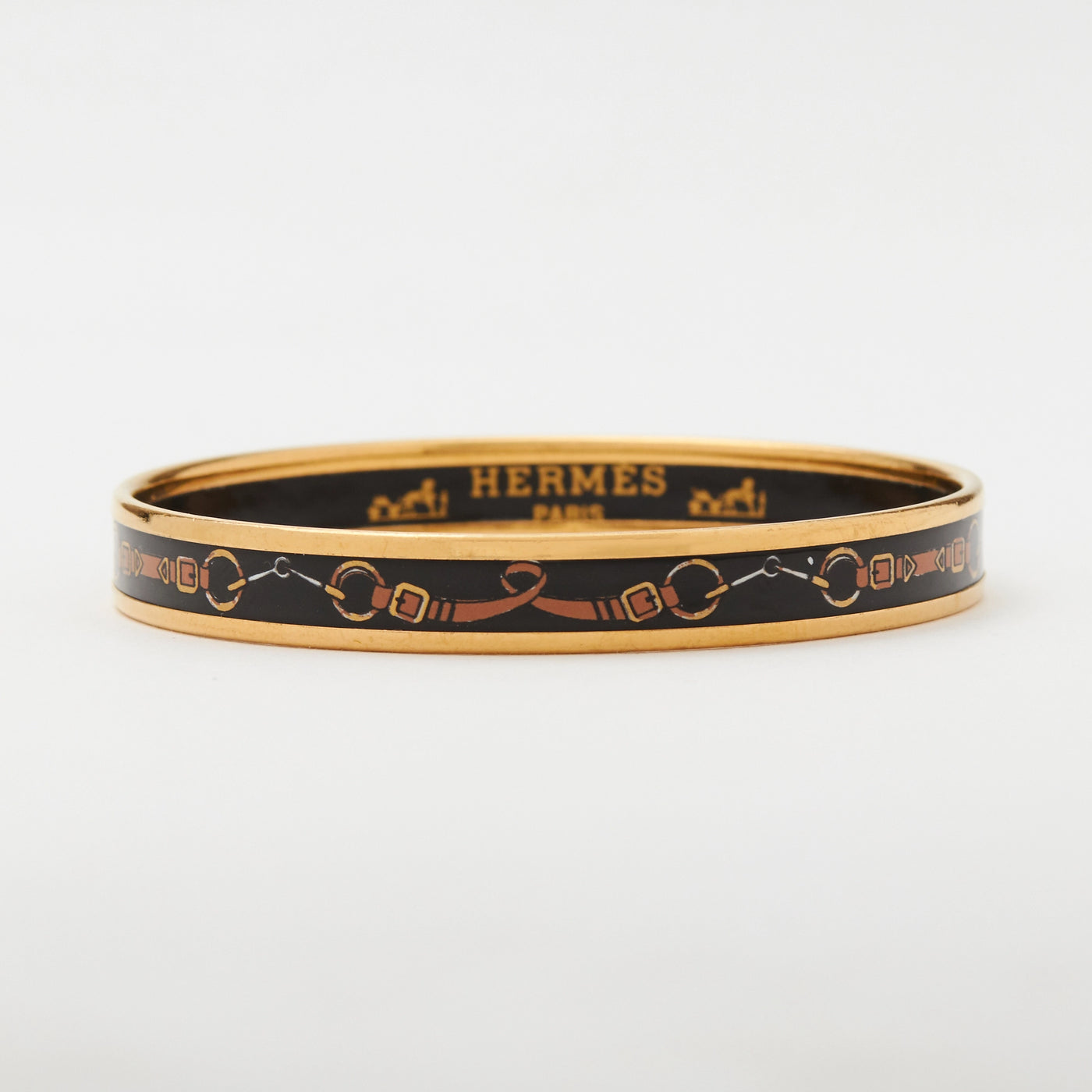 HERMES/エルメス】エマイユ 七宝焼き バングル ゴールド×ブラック HERMES/エルメス】エマイユ 七宝焼き バングル ゴールド×ブラック