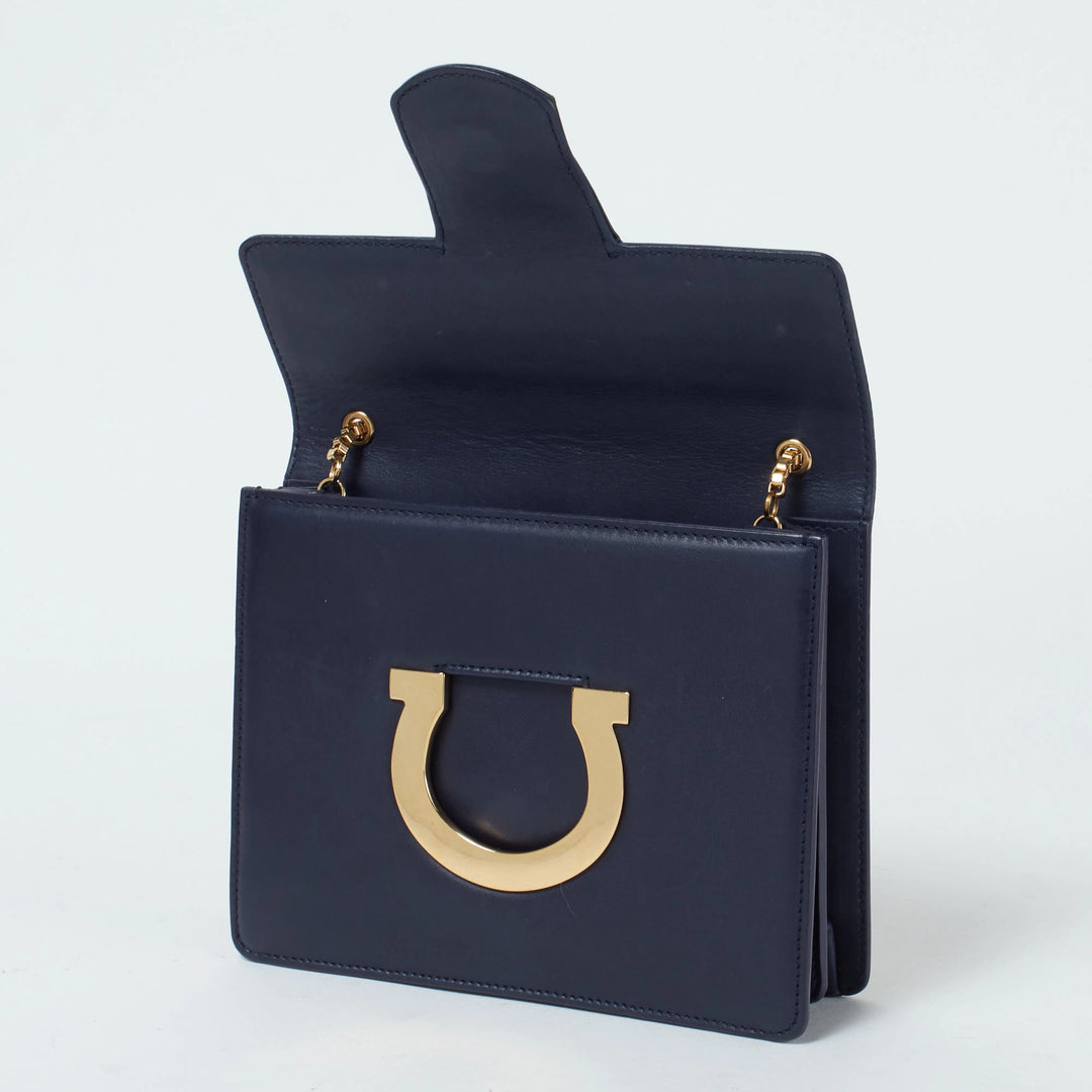 FERRAGAMO/フェラガモ】ガンチーニ ショルダーバッグ ネイビー