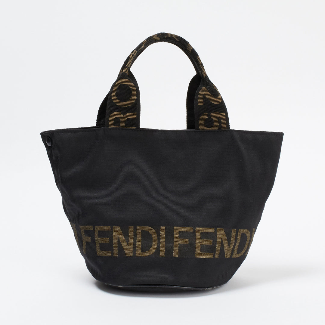 FENDI ブラックナイロンバッグ FENDI/フェンディ】ナイロン ハンドバッグ ブラック|ヴァル