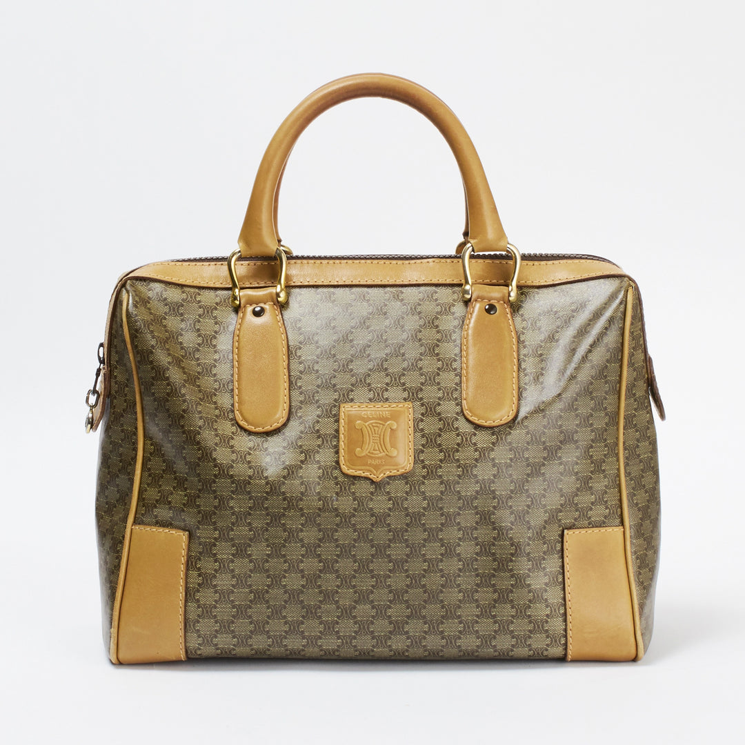 CELINE/セリーヌ】ベージュマカダム トリオンフ ハンドバッグ CELINE/セリーヌ】ベージュマカダム トリオンフ ハンドバッグ