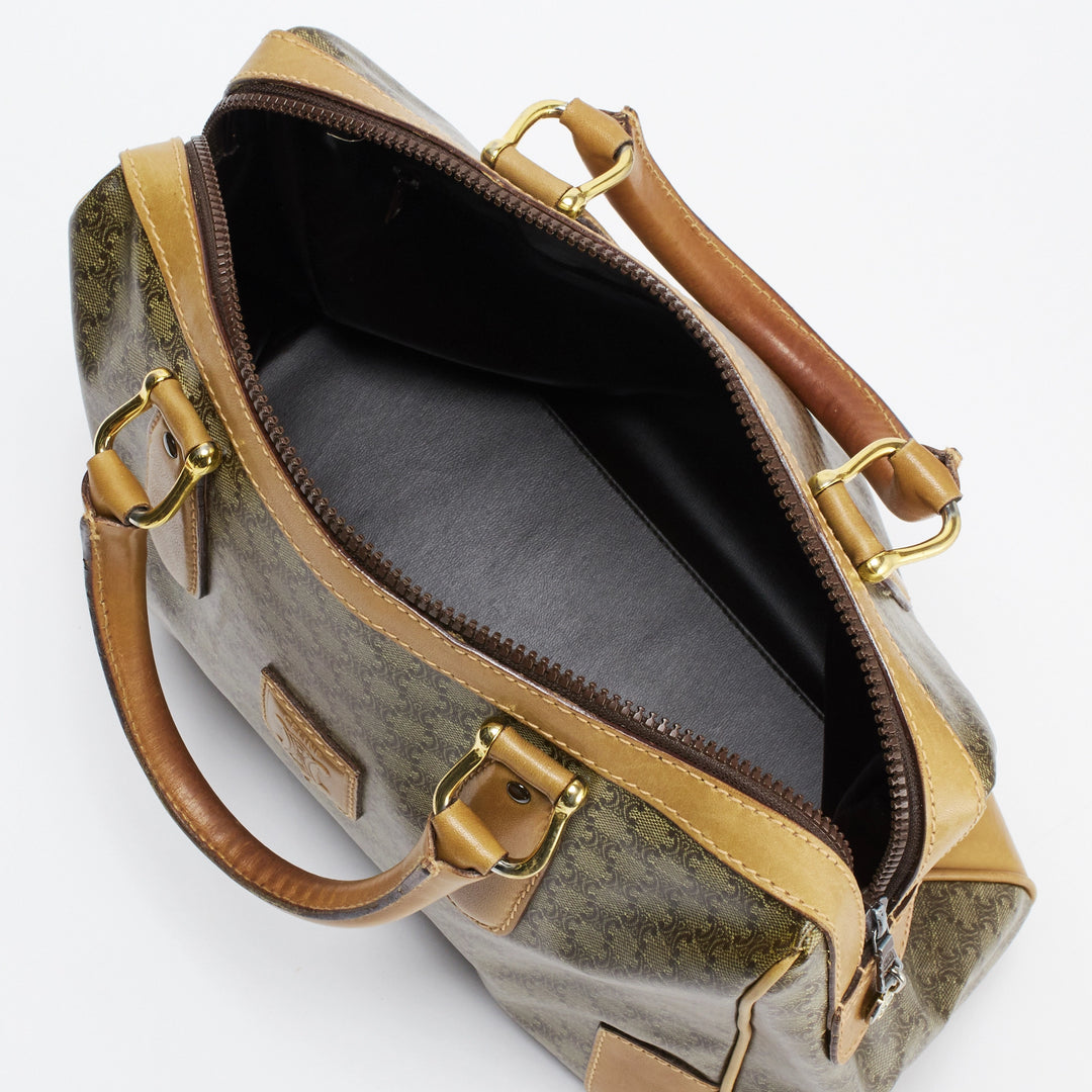 CELINE/セリーヌ】ベージュマカダム トリオンフ ハンドバッグ/ボストン