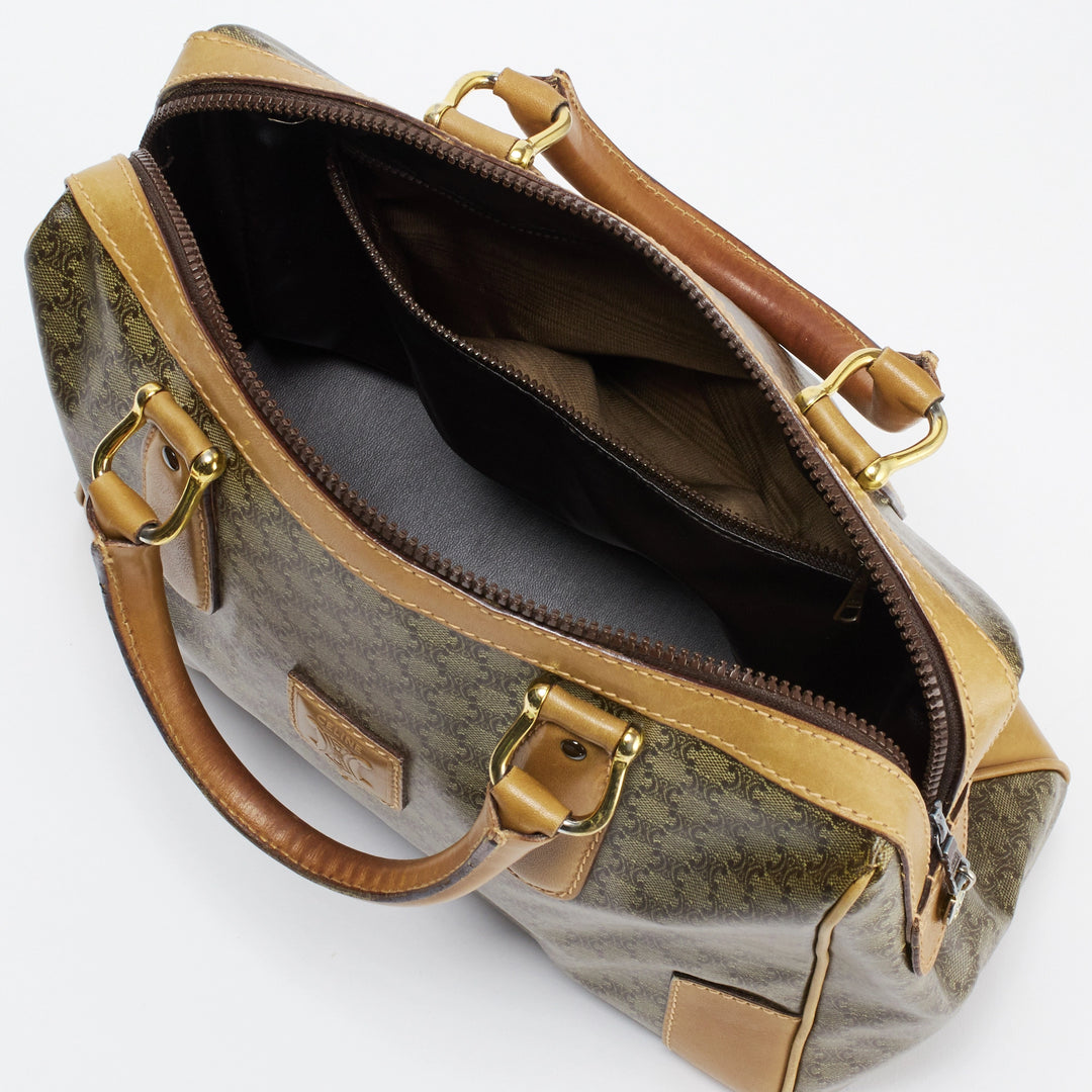 CELINE/セリーヌ】ベージュマカダム トリオンフ ハンドバッグ/ボストン