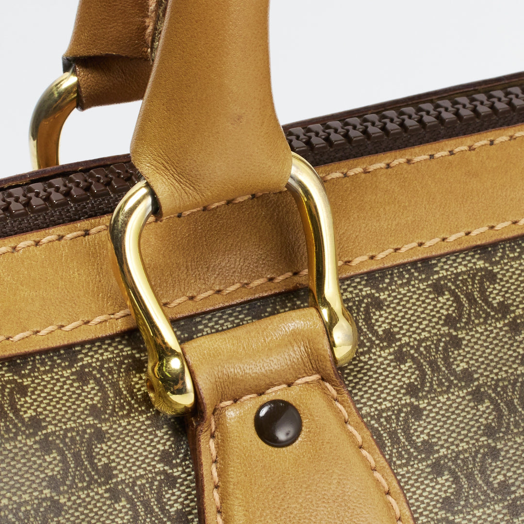 CELINE/セリーヌ】ベージュマカダム トリオンフ ハンドバッグ/ボストン CELINE/セリーヌ】ベージュマカダム トリオンフ ハンドバッグ/ボストン