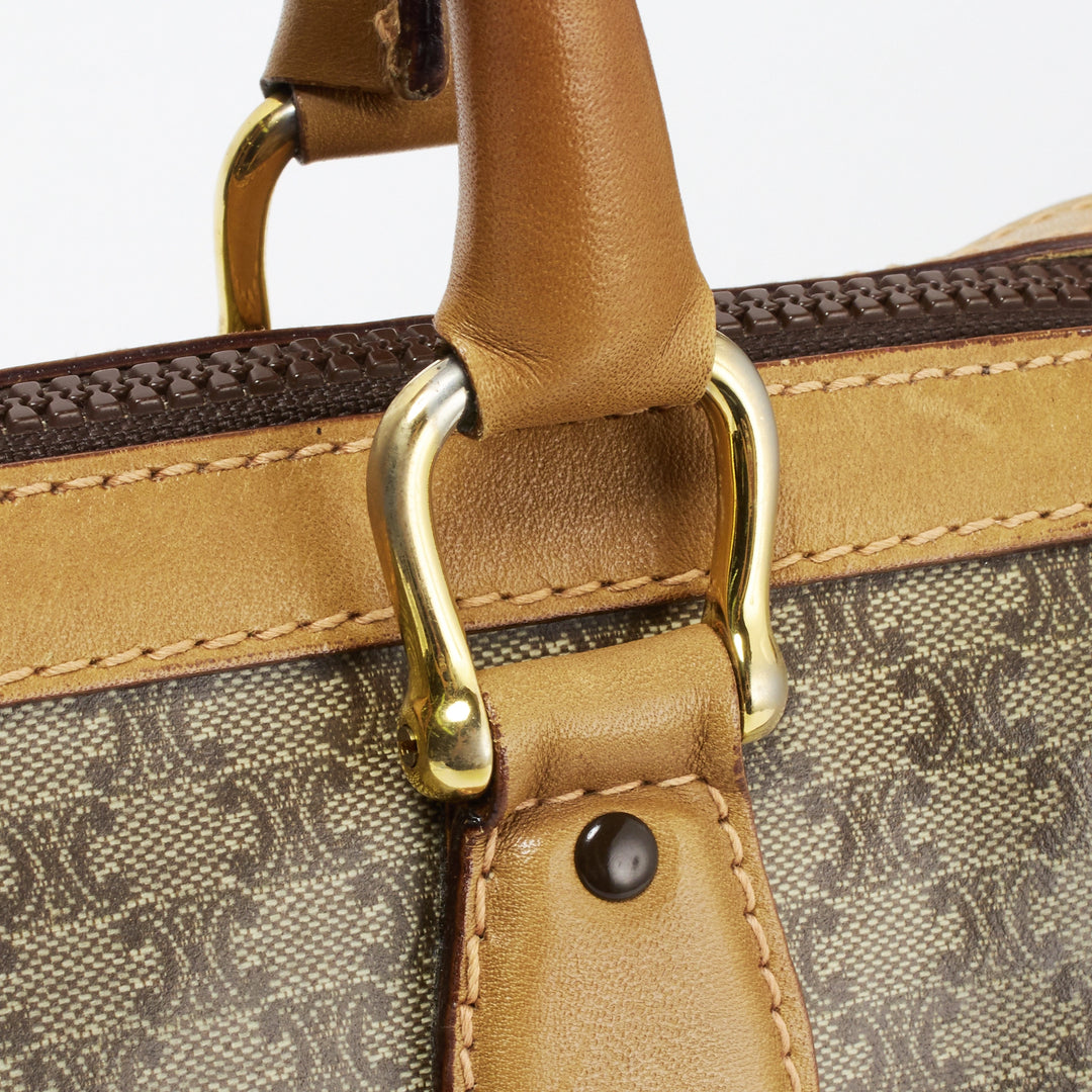 CELINE/セリーヌ】ベージュマカダム トリオンフ ハンドバッグ/ボストン CELINE/セリーヌ】ベージュマカダム トリオンフ ハンドバッグ/ボストン