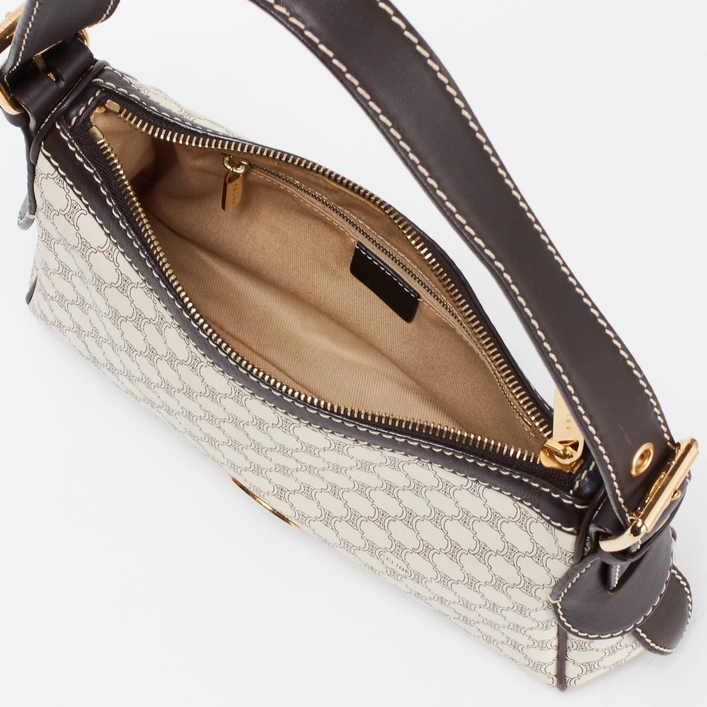 CELINE/セリーヌ】ホワイトマカダム ワンショルダーバッグ CELINE/セリーヌ】ホワイトマカダム ワンショルダーバッグ