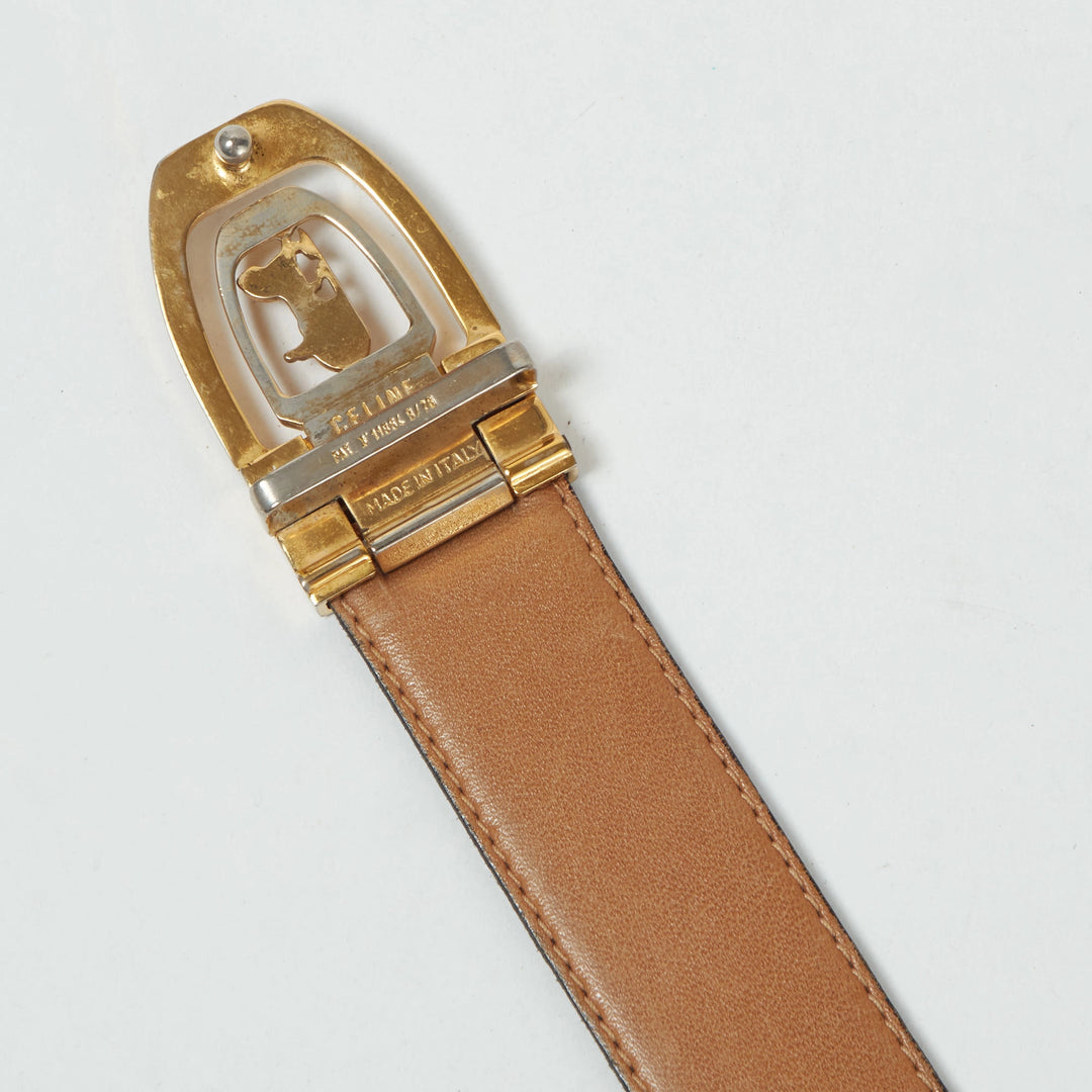 CELINE/セリーヌ】馬車金具 ゴールド金具 ベルト|ヴァル CELINE/セリーヌ】馬車金具 ゴールド金具 ベルト|ヴァル