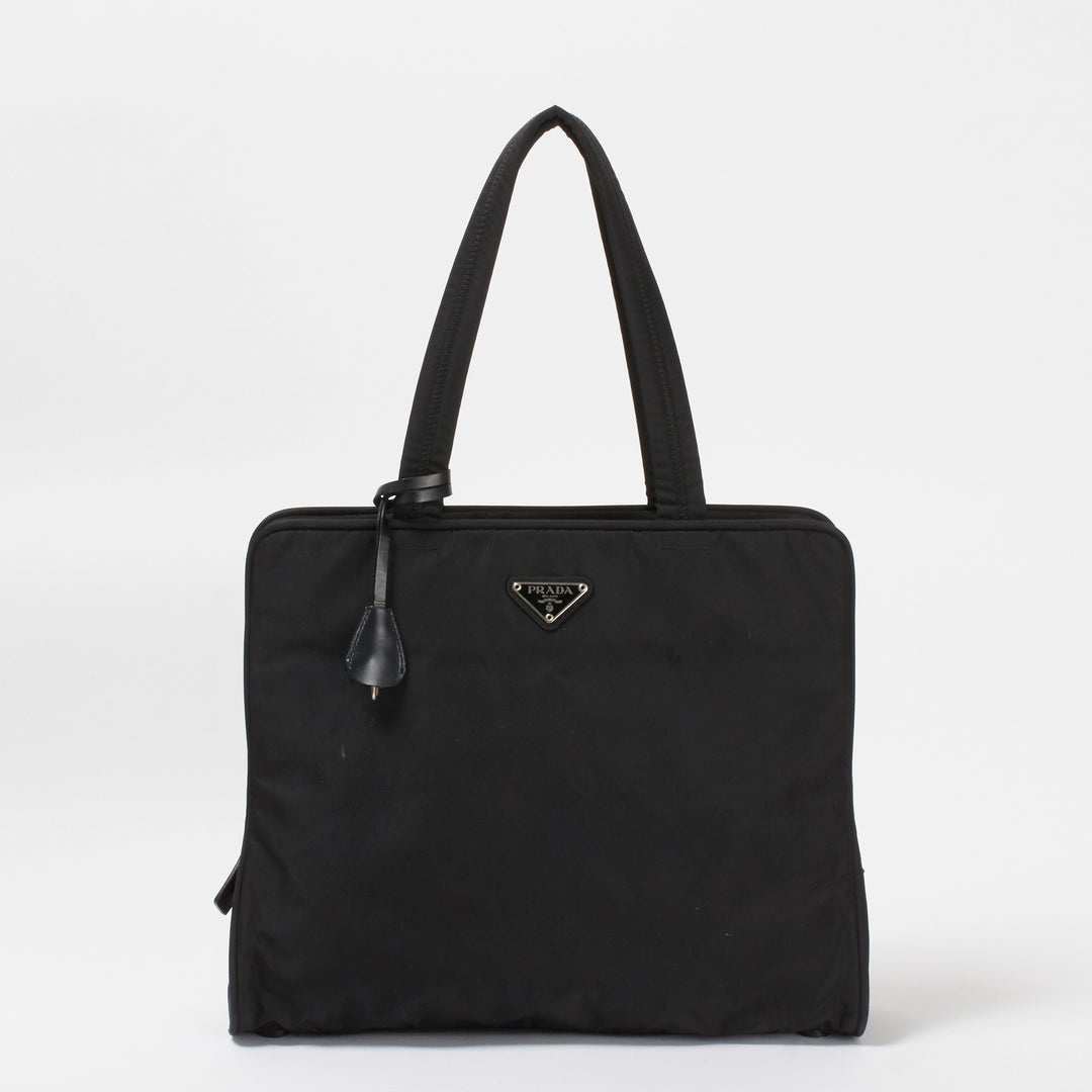 美品 PRADA プラダ テスート 三角ロゴ ブラック 黒 ナイロン トート 