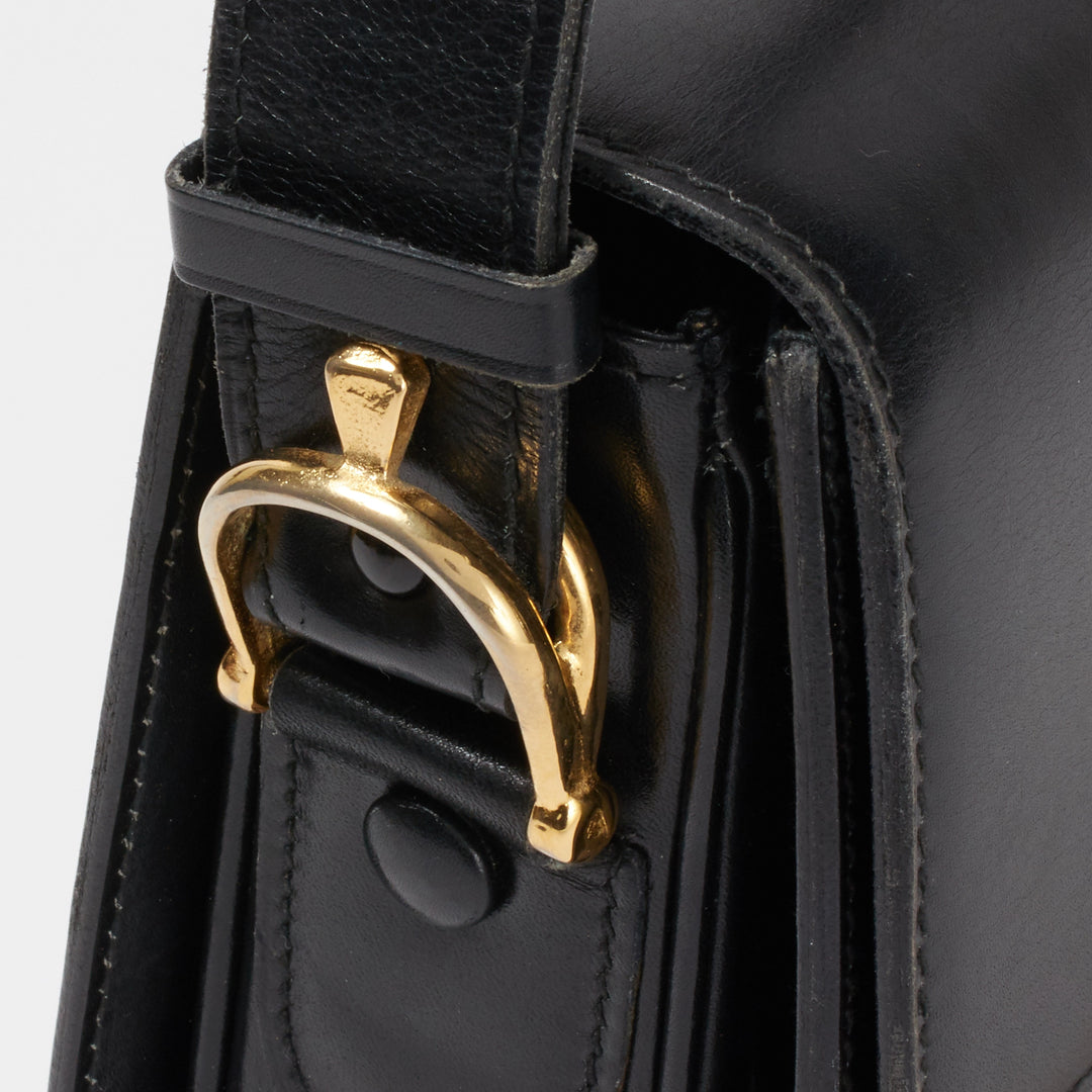 CELINE/セリーヌ】馬車金具 レザー ショルダーバック ブラック｜ヴァル