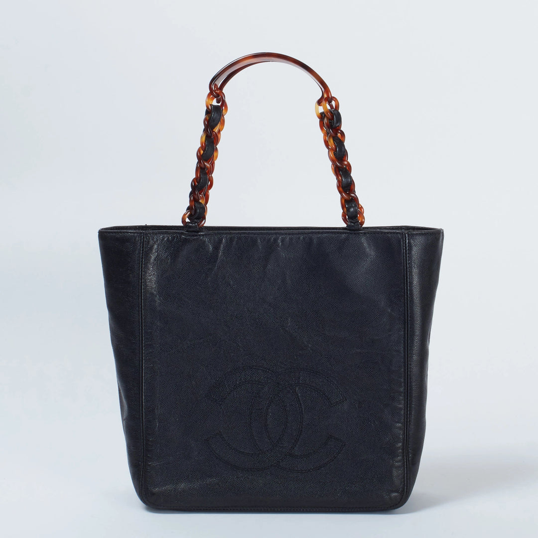 シャネル キャビアスキン 黒 べっこう トートバッグ CHANEL/シャネル シャネル キャビアスキン 黒 べっこう トートバッグ CHANEL/シャネル