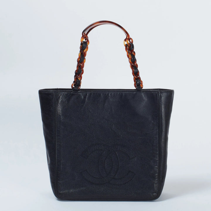 CHANEL/シャネル】キャビアスキン チェーンクラッチ べっ甲 CHANEL/シャネル】キャビアスキン チェーンクラッチ べっ甲