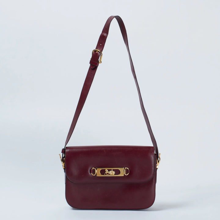 CELINE/セリーヌ】馬車金具 レザー ゴールド金具 ショルダーバック CELINE/セリーヌ】馬車金具 レザー ゴールド金具 ショルダーバック