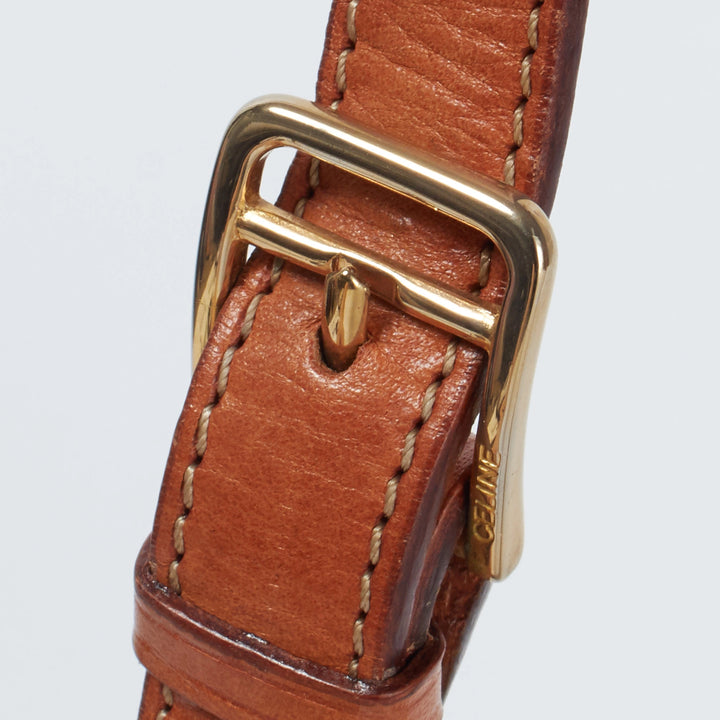 【良品】CELINE オールドセリーヌ　マカダム　トリオンフ　ショルダーバッグ CELINE/セリーヌ】マカダム トリオンフ金具 ショルダーバッグ キャメル