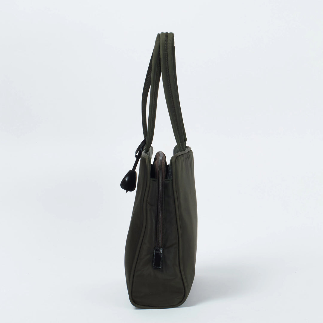 PRADA/プラダ】ナイロン カデナ付 ハンドバッグ カーキ系｜ヴァル