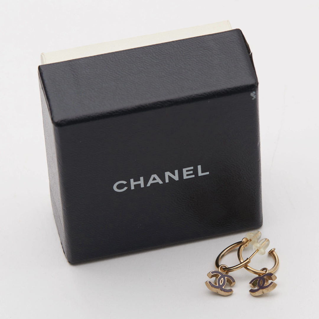 正規品☆シャネルココマークフープピアス 黒スワロヴィンテージCHANEL 正規品☆シャネルココマークフープピアス 黒スワロヴィンテージCHANEL